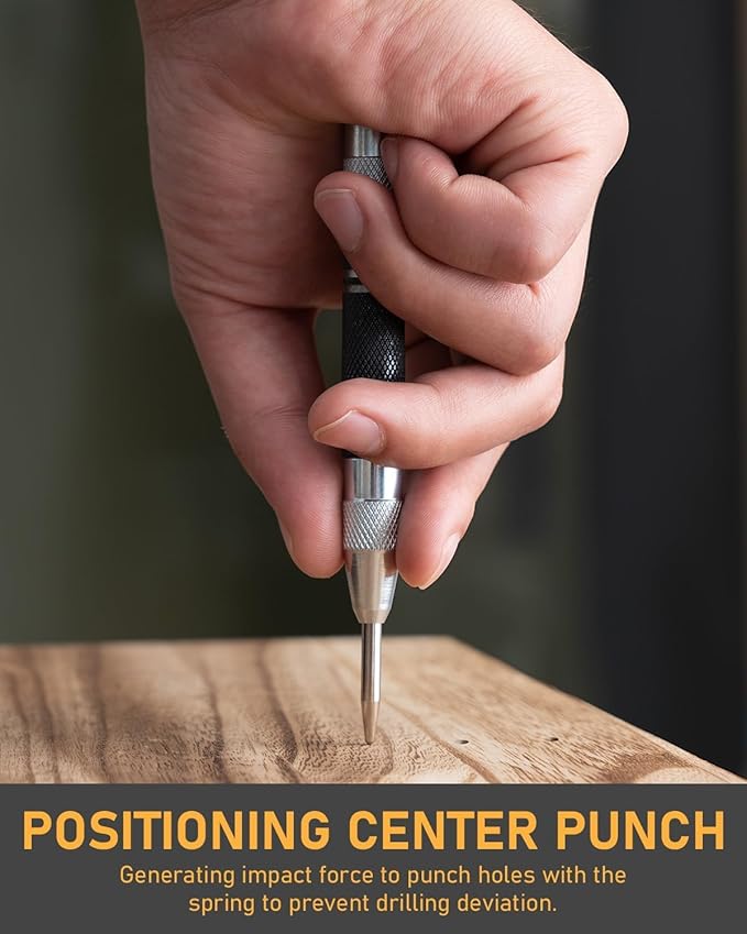 14 Pack Mechanical Carpenter Pencil Set with Sharpener 38 Refills, Automatic Center Punch, Carbide Scribe Tool, Eraser and Deep Hole Marker Pen, Heavy Duty Construction Pencil for Architect-With Pouch