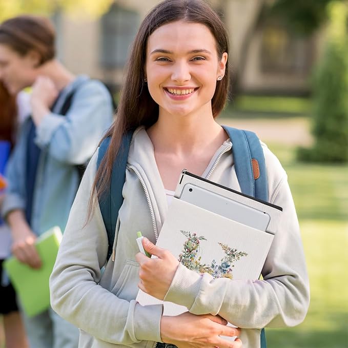 Monogrammed Book Sleeve Floral H Initial Book Pouch Book Accessories Book Lovers Gifts Waterproof Book Cover Book Protector Bookish Gifts Personalized Gifts for Women Girls Readers Bride Aunt