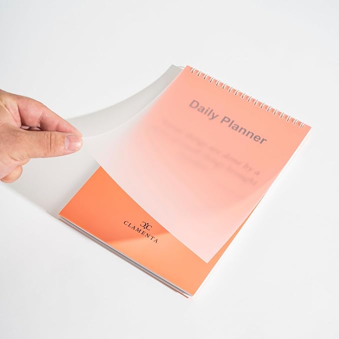 Daily Planner Notebook, To Do List Notepad, Spiral Notebook, Undated-52 Sheets-6.5" x 9.8" Checklist, Notebooks for Work, Personal Organizer Notepad, Daily Task Notebook (Orange)