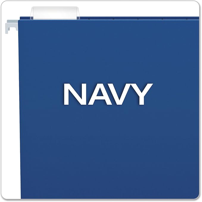 Pendaflex Recycled Hanging Folders, Letter Size, Navy, 1/5 Cut, 25/BX (81615EE)