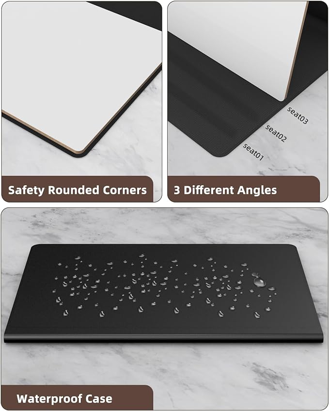 Small Dry Erase Board with Stand for Desk, Portable Reusable Desktop Notepad, 9.5 * 6.6in Memo White Board,Office Home Supplies Desk Accessories MH770 (Blue)