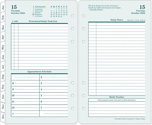 FranklinCovey - Original Two Page Per Day Ring-Bound Planner (Pocket, Jul 2024 - Jun 2025)