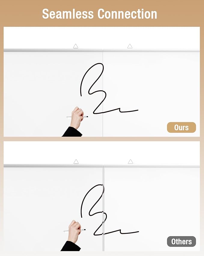 60"X 40" Large Magnetic Dry Erase Whiteboard, Wall Hanging Board with 8 Pens & 4 Dry Erasers & 30 Magnets, Sliver Aluminum Frame White