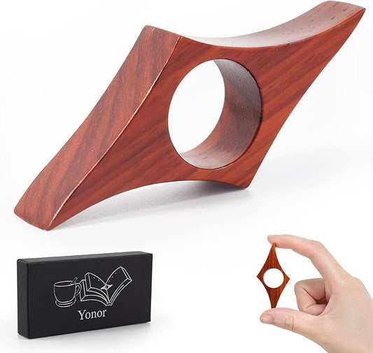 Handmade Wooden Book Page Holder - Red Walnut Thumb Bookmark -a Novel Reading Accessories Gifts for Readers, Lovers Gifts, Bookworm, Literary (Red Walnut, Large - 0.95”)