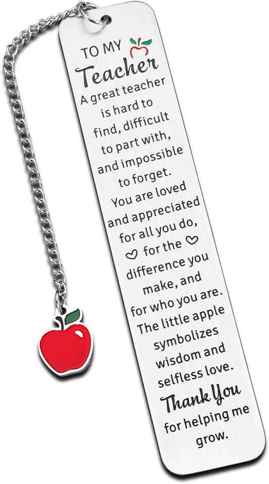 Thank You Gifts for Teacher Gifts Bookmark for Teacher Women Men Christmas Valentines Day Graduation Gifts for Teacher Birthday Retirement Gifts for Teacher Primary Kindergarten Middle School Teacher