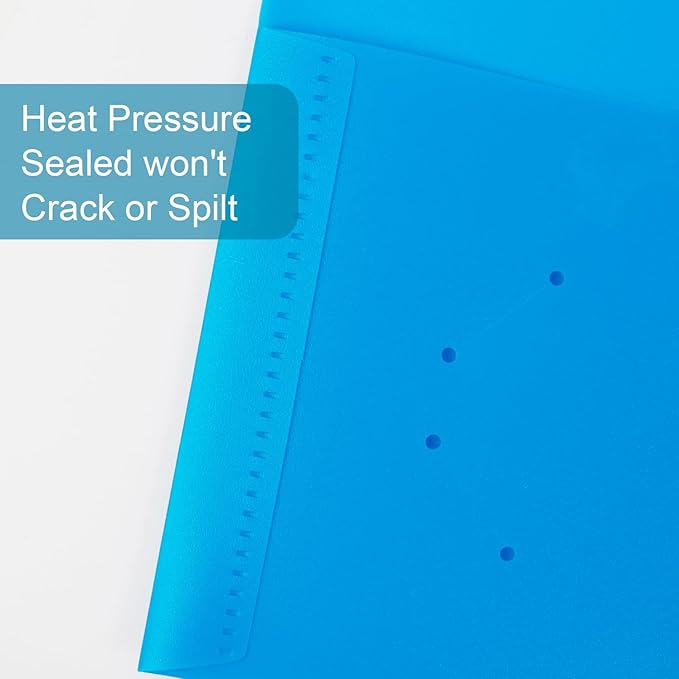 Plastic Folders with Pockets,2-Pocket Poly Folders Holds 8-1/2" x 11" Paper for School/Office/Home (Lake Blue, 6-Pack)