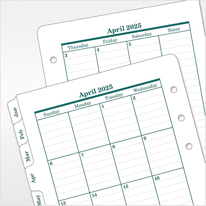 FranklinCovey - Original Two Page Per Day Ring-Bound Planner (Pocket, Apr 2025 - Mar 2026)