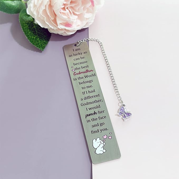 Godmother Bookmarks Mothers Day Gift Bookmarker Appreciate Birthday Present Women Retirement Appreciate The Best Godmother in The World Family Love Keepsakes Christmas Thanksgiving Book Accessory