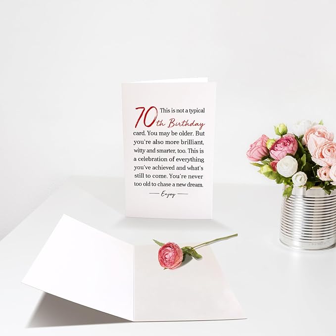 Chenive 70th Birthday Card for Him Her, Uplifting 70 Years Old Birthday Card for Men Women Friend, Funny 70th Birthday Card for Mom Dad Grandpa Grandma Husband Wife