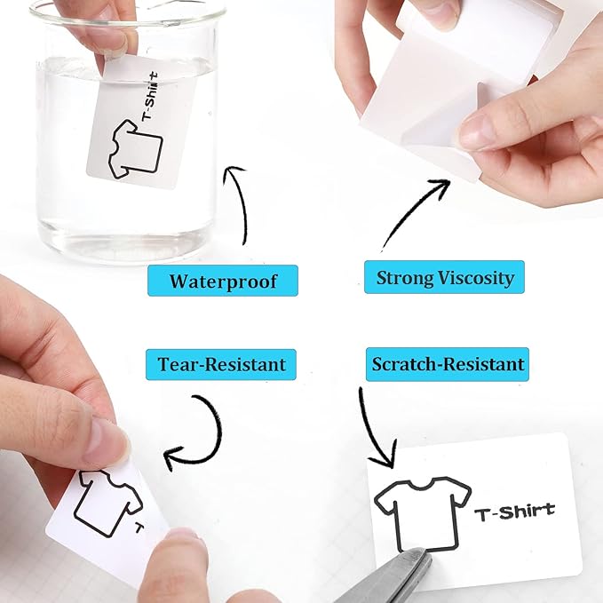 Phomemo Labels - Sticker Thermal Label for M110/M100/M108/M120/M220/M221/M120/M200 Label Printer, 1.57"x1.18"(40x30mm),Phomemo M110 M100 Labels, 690 Labels/3Roll, Square, Black on White