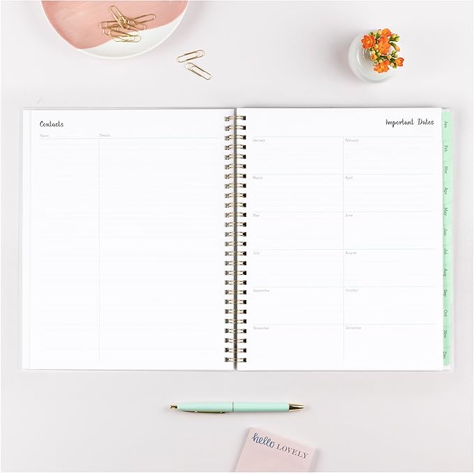 Blue Sky 2024 Weekly and Monthly Planner, January - December, 7" x 9", Frosted Cover, Wirebound, Laurel (135843-24)