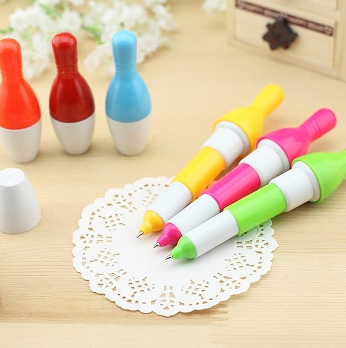 30pcs Bowling Ballpoint Pen Cute Cartoon Retractable Ball Pen for Kids (Random Color)