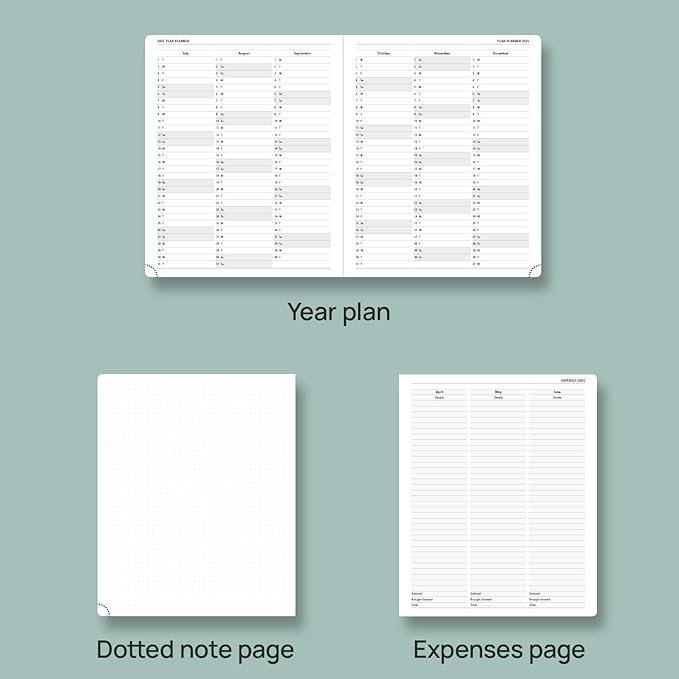 POPRUN Planner 2024-2025, [Large 8.5'' x 10.5'' Hard Cover] Academic Calendar (July 24-June 25) Daily Weekly and Monthly Appointment Book with Hourly Time Slots, Monthly Tabs, 100 GSM - Light Yellow