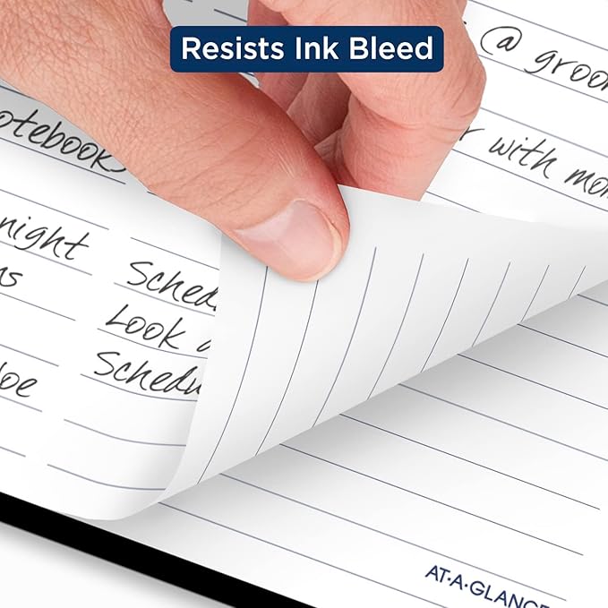 AT-A-GLANCE 2024 Weekly Planner, DayMinder, Block-Style, 7" x 8-3/4", Medium, Faux Leather, Black (G5350024)