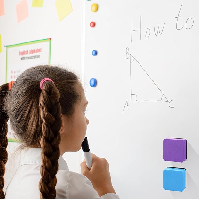 Magnetic Whiteboard Eraser,12 Pcs Mini Dry Erase Erasers,Whiteboard Eraser for Classroom, Home, and Office
