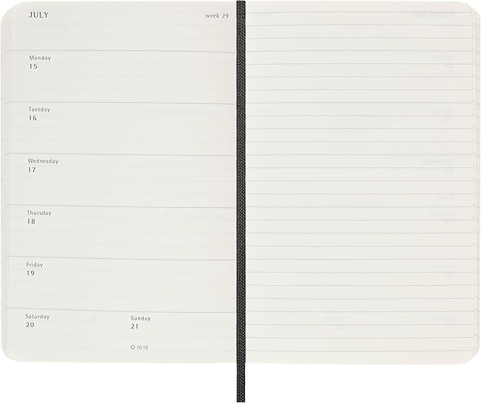 Moleskine Classic 18 Month 2023-2024 Weekly Planner, Soft Cover, Pocket (3.5" x 5.5"), Black