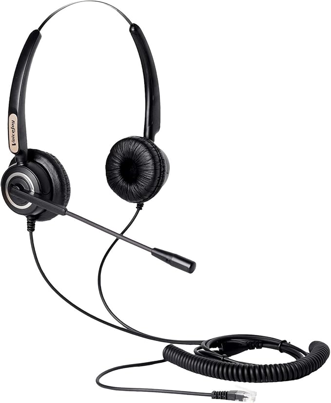 VoiceJoy Corded RJ9 Phone Headset Binaural with Noise Canceling Microphone ONLY for Cisco IP Phones: Such as 7942 7971 8841,8845, 8851, 8861,8945, 8961, 9951, 9971 etc
