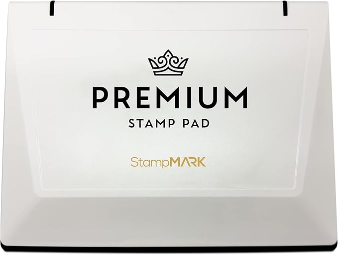 Premium Stamp Pad Extra Large Size 6" x 8" - for Traditional Rubber Stamps - Felt Pad Black Color