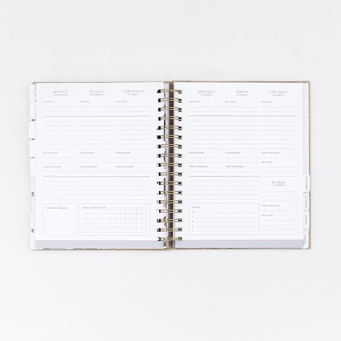 2025 Daily Weekly Christian Agenda Planner (Linen)
