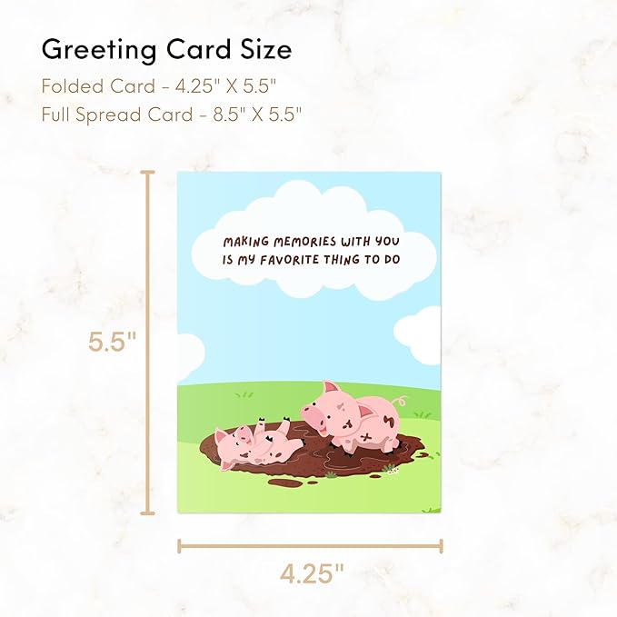 Cute Valentines Day Card, Vday Anniversary Birthday Card for Her Him / Girlfriend Wife / Husband Boyfriend, Friendship Thank You Kawaii Greeting Card (Making memories with you, is my favorite thing to