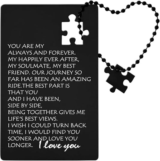 llxxeyopqdxz Happy Birthday Card for Husband, Valentines Day Gift for Men Wedding Gifts I Love You Gift for Him Fiance, Anniversary Card Gifts for Boyfriend Husband, Engraved Wallet Gift