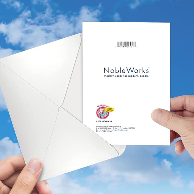 NobleWorks - Humorous Birthday Greeting Card with 5 x 7 Inch Envelope (1 Card) Bday Telephone Cord C2385BDG