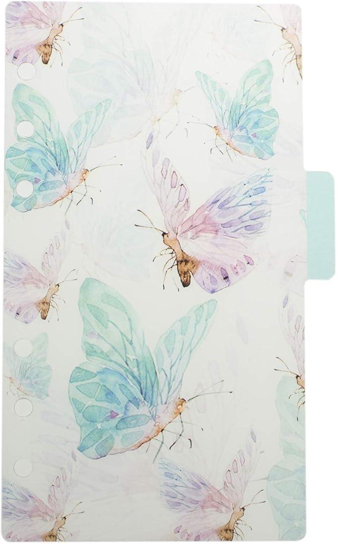 Plastic Binder Index Dividers, 6-Tab, Assorted Designs, Match for Standard A6 Size 6-Ring Planners