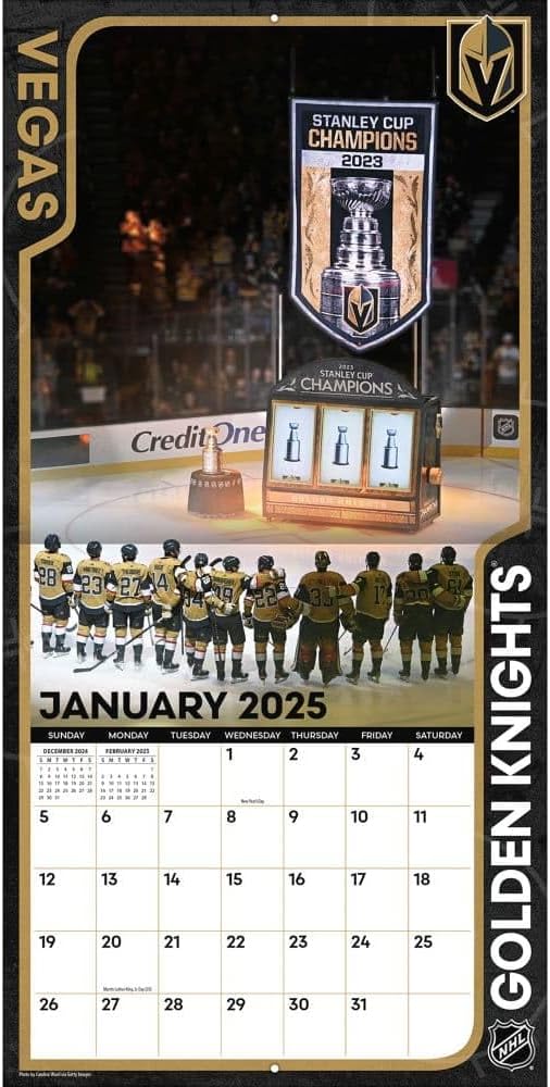 TURNER SPORTS Vegas Golden Knights 2025 Mini Wall Calendar (25998040623)