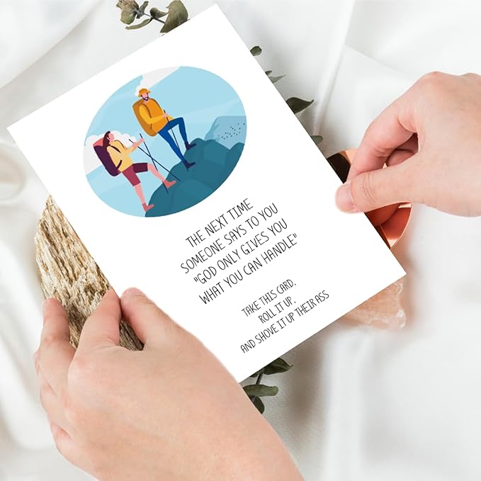 UUEFKTN Funny Encouragement Card for Him Her, Humor Adult Support Card, Special Occasion Card Uplifting Card, illness Difficult Support for Friend, Get Well Card, Get Better Gift for Women Men