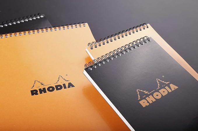 Rhodia Wirebound Notepad - Lined 80 sheets - 6 x 8 1/4 - Black cover – Pack of 1