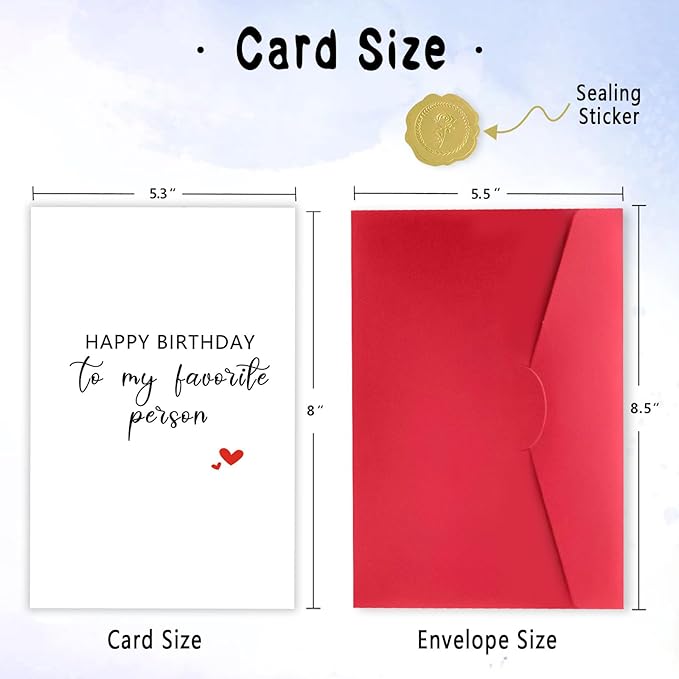 Funny Birthday Card for Men Women, Happy Husband Boyfriend Birthday Card,To My Favourite Person, Girlfriend Wife Birthday Card Gifts, Anniversary Card for Him Her