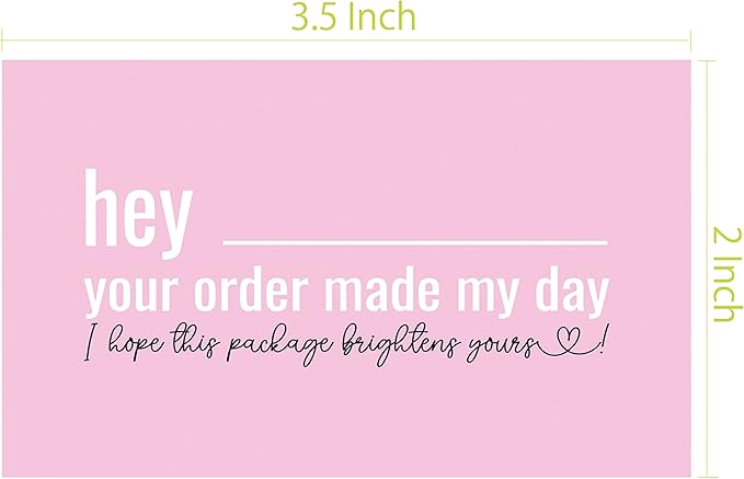 ITZAMNA Thank you for supporting small business cards Customer appreciation note cards Pink Script with Heart Pack of 100