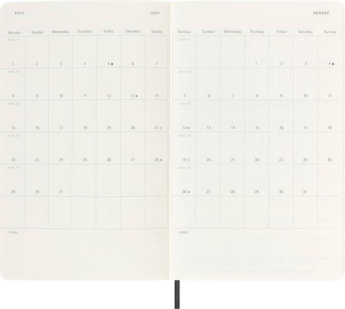 Moleskine Classic 18 Month 2023-2024 Daily Planner, Soft Cover, Large (5" x 8.25"), Black