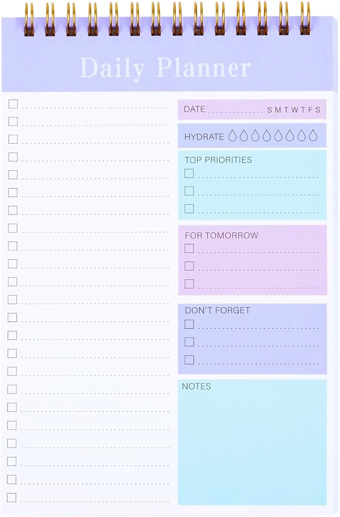 To Do List Notepad, 52 Sheets Undated Daily Planner 2024, 5.2"x7.8" To Do List Notebook, Do List Planner for Home School/Office Supplies