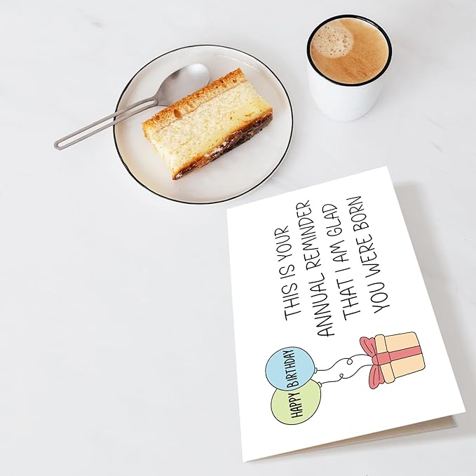 Chenive Funny Birthday Card for Sister Brother, Humorous Birthday Card for Friend, Happy Birthday Card for Him Her, This Is Your Annual Reminder Card