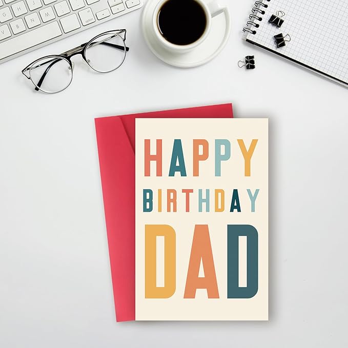 Happy Birthday Gift Card for Dad,Funny Birthday Card for Father,Best Bday Cards from Daughter Son,Dad Birthday Gift