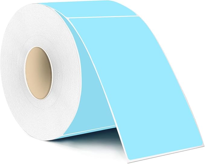 Colored Labels Stickers 3 x 5 Inch, Removable Rectangular Moving Labels, Large Color Coding Labels Moving Stickers- 200 Pack/Lake Blue