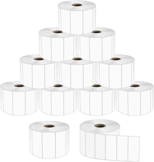 9527 Product 2"x 1" Sticker Labels Direct Thermal Labels 1000 Labels Per Roll (12 Rolls)