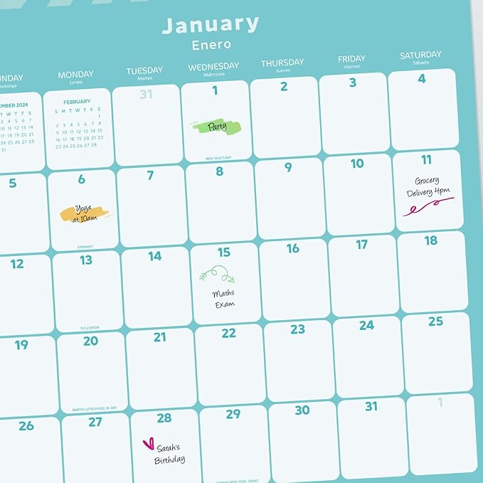 Puppies Wall Calendar 2025 12" x 12" FSC® Plastic Free - Starts Week On Sunday | Square Wall Calendar | Family Planner Calendar 2025 | Dog Calendar 2025