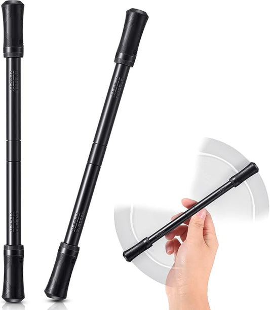 Outus 2 Pieces Spinning Pen Rolling Finger Rotating Gaming Trick Pen Mod with Tutorial No Refill Stress Releasing Brain Training Toys for Adults Office Supplies(Black)