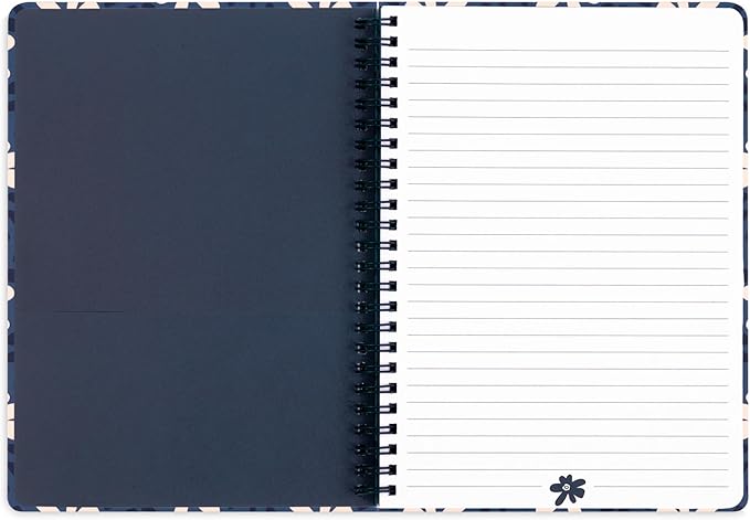 Steel Mill & Co Cute Mini Spiral Notebook, 8.25" x 6.25" Journal with Durable Hardcover and 160 Lined Pages (Leopard Daisy)