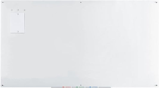 Audio-Visual Direct Magnetic White Glass Dry-Erase Board Set - 8' x 4' - Includes Magnets, Hardware & Marker Tray