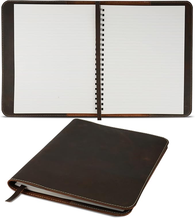 Large Size Journal Cover for hard cover notebook, Rustic Leather Journal Cover (8.5 x 11 inches), Full Grain Leather Journal Cover, Handmade - Brown