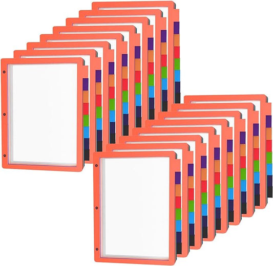 Habgp 96Pcs/12 Set 8 Tab Dividers for 3 Ring Binder, 96 Pcs Clear Color 3 Ring Binder Dividers with Tabs, Page Folder Dividers, Plastic Tabbed File Dividers with Tabs, Three Ring Binder Index Dividers