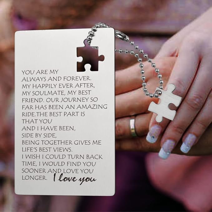 llxxeyopqdxz Stainless Steel Mini Love Note Wallet Card, Engraved Gift for Anniversary, Wedding, Christmas, Birthday, Valentine's Day