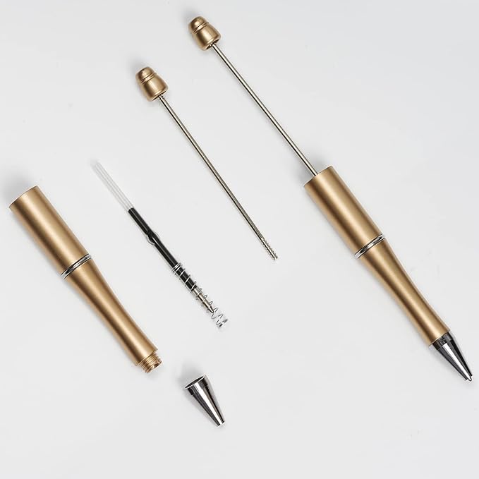 jiebor 20Pcs Beadable Pens Plastic Bead Ballpoint Pens Bulk with 50Pcs Black Ink Cute Cool Diy Pens for Journaling Women Teacher Graduation Christmas Gift Office School Supplies