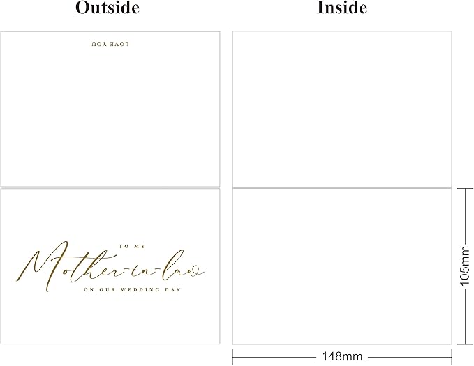 LADY&HOME To My Mother-in-law on My Wedding Day Card,Card to Mother of the Bride or Groom,Thank Mother-in-law Wedding Day Card (C2:Mother-in-law)