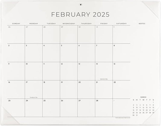 Cabbrix Simplified Desk Calendar 2025-2026 with Desktop Mat, Large Desk Pad Calendar 21" x 16-1/2" Runs from Jan 2025 to Jun 2026, Monthly Desktop Calendar for Home School and Office (Transparent)