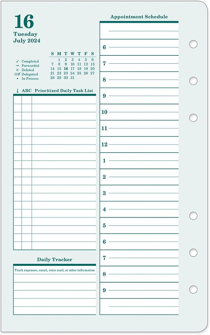 FranklinCovey - Original Two Page Per Day Ring-Bound Planner (Compact, Jul 2024 - Jun 2025)