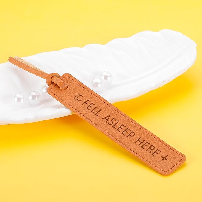 Leather Bookmark Wedding Reader Wedding Party Gift Wedding Gift for Book Lovers Bookish Gift Fell Asleep Here Book Marks for Reading Women Leather Anniversary Gifts for Her Women